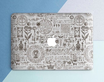 Macbook clear plastic case with magic witch occult Withcy Sun Floral Hamsa Transparent Air 15 Air 13 2025 Pro 13 M2 Pro 14 Pro 16 M5 2025