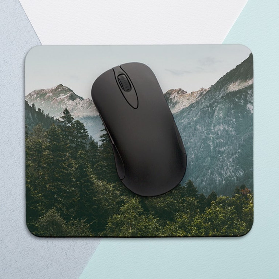 Mountain Mouse Pad Nature Mouse Pad Round Mousepad Office Etsy