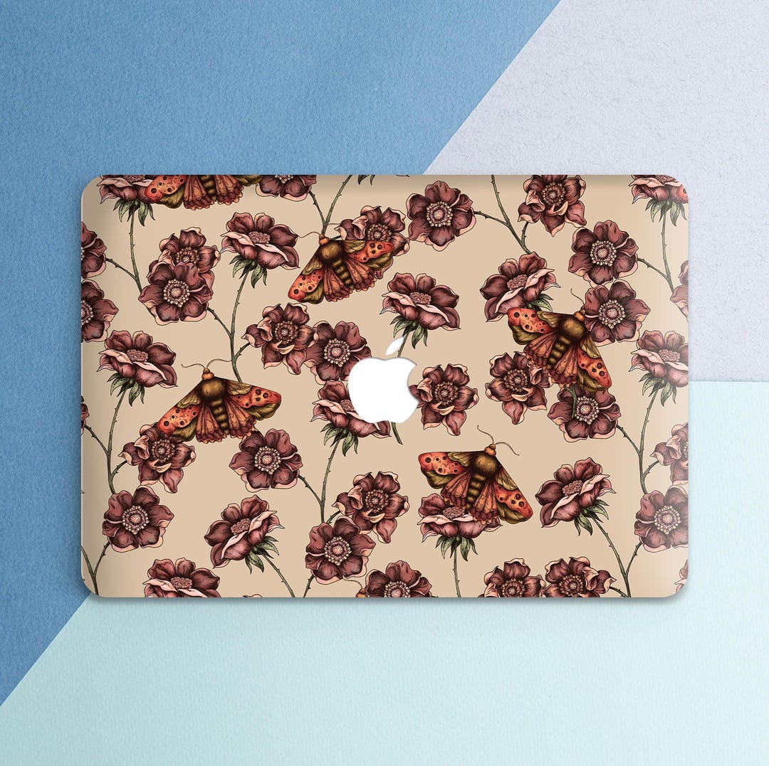 Dark Aesthetic Art MacBook Case Insect MacBook Case Moth Vintage Floral ...