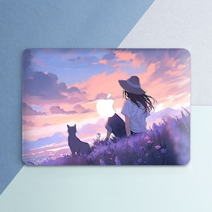Inspirational art case Macbook case anime Macbook case girl Cute cat print Macbook hard case Macbook Pro 16 Macbook Pro 14 Air 13 2022 case