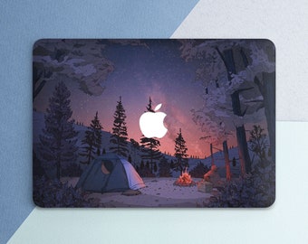 Macbook case nature Camping lover gift Macbook case night Macbook case trees Forest Starry night Purple Air 13 M5 Pro 14 2025 Pro 16 Air 15