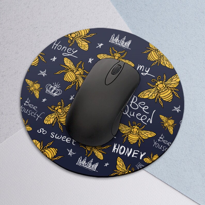 Bee Mouse pad Cute Mouse pad Round Mousepad Insect Mouse pad Honey Mouse pad Square Mouse pad Office Decor Girl Office Gift Women Mouse mat bild 2
