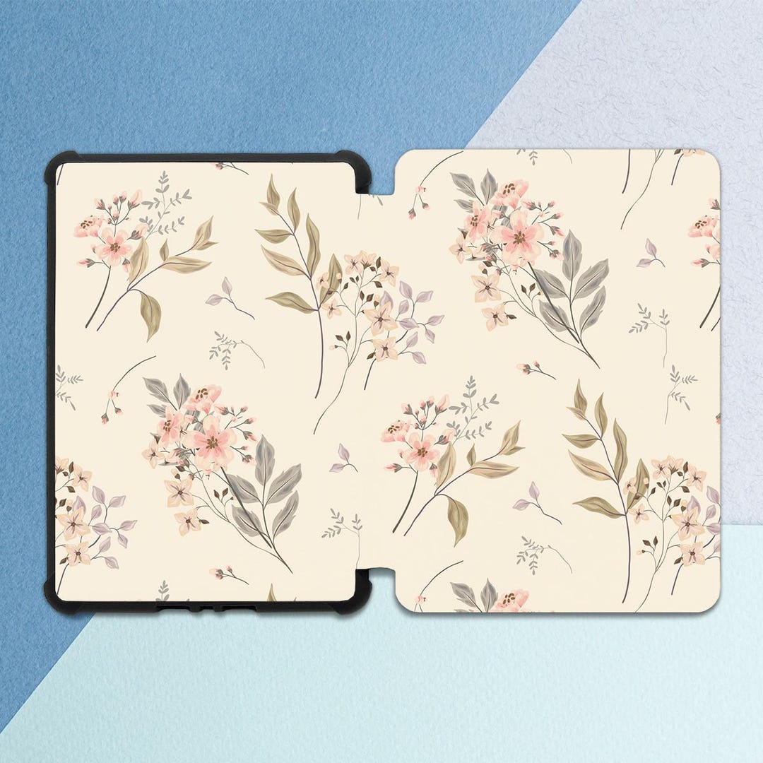 Cute Flowers Cover Kindle Case Botanical Floral Patterned Case Light ...