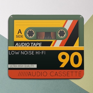 Retro art cover Vintage art Retro cassette 90s nostalgia rt Square mouse pad Desk Accessories Mouse pad  Coworker Gift Mouse mat Gift men