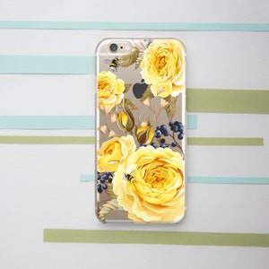 Yellow roses case Transparent phone case iPhone case girly Floral Plants art iPhone case flowers iPhone XR case iPhone 13 Pro iPhone 11 Bee