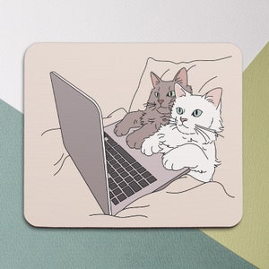 Mousepad funny Cute cats Mousepad animals Round mouse pad Kawaii art Teachers gift Desk Accessories Mouse mat Office Supplies Coworker gift