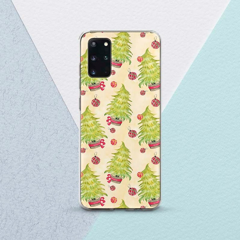 Christmas tree case Beige case New Year decor Phone case tree Christmas decor Floral case Note 10 Plus Case for Samsung s10e s10 Plus Gift