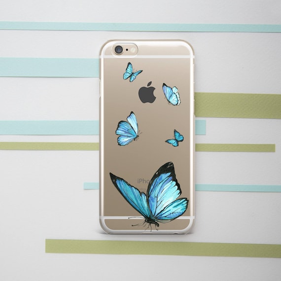 Blue Butterflies Simple Elegant Case iPhone Case Girly Phone Case