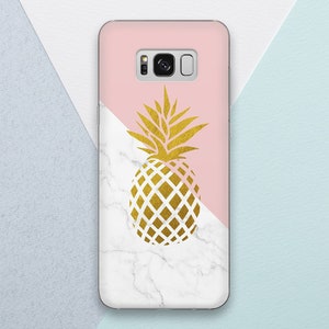 Pineapple Summer For Samsung s22 s10e s10 5G s21 s20 s9 Plus Note 10 Note 20  White Marble Gold Pink Cute Girl Girly Note 10 s21 FE s20 FE