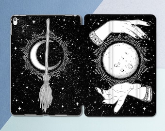 iPad case witch iPad case moon Black magic art Occult Dark magic Moon iPad A16 11th gen 10 9 Pro 13 2026 M4 Air 13 Mini 7 a17 12 9 2022 10 2