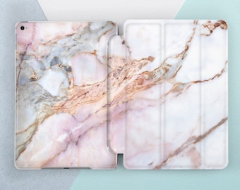 Rose Gold Marble iPad case 6th 5th gen Pink Marble iPad Pro 10.5 Pro 12.9 Cute Girl Marble iPad 9.7 2018 2017 iPad Mini 4 Air 2 Smart Cover