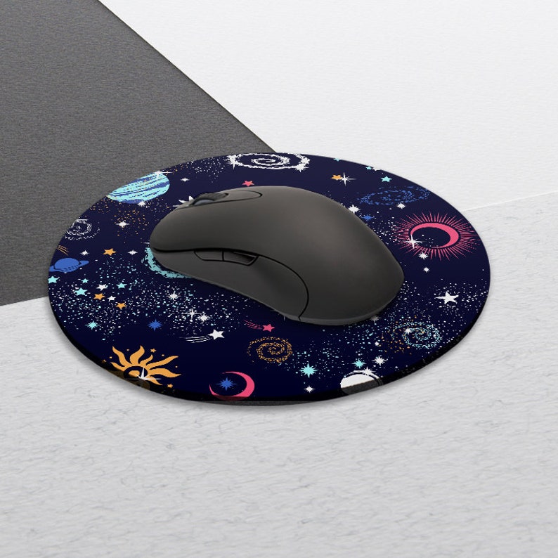 Space Mouse pad Stars Mouse pad Cute Mouse pad Round Mousepad Colorful Planets Mouse pad Square Mouse pad Office Decor Mouse mat Office Gift