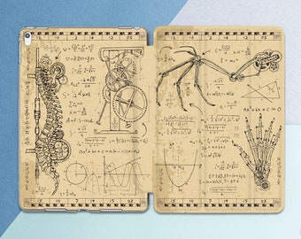 iPad case science Skeleton Mystical art Vintage art Leonardo da Vinci inspired formulae Math Air 13 2026 Pro 13 Mini 7 A17 10 2 10 9 A16