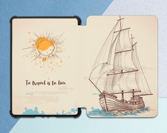 Kindle case traveling Gift for him Kindle case ship Kindle case saying Kindle beige case Kindle case sun Inspirational art All-new Kindle