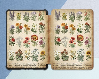 Herbal plants print Vintage book print Witchy art case All-new Kindle case Paperwhite 2021 case Kindle Paperwhite 4 Kindle case 2019 Gift