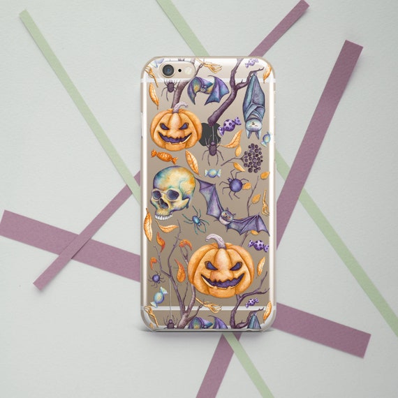 Halloween iPhone Case Orange Pumpkin Case Skull Cute Case Autumn