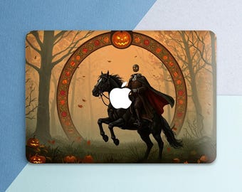 Macbook case Headless horseman Art nouveau Black horse Pumpkin Hard case Autumn forest Spooky Fall Pro 16 13 Pro 14 2026 Air 15 Air 13 Neo