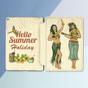 Hawaii girl print iPad case dance Summer print case iPad case tropical iPad smart case iPad 10th gen case iPad case coconut iPad case parrot