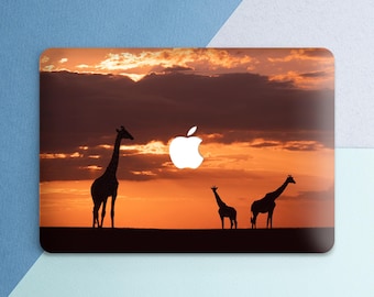 Macbook case giraffe Orange Sunset Macbook hard cover African animal Aesthetic Tree Sky Clouds Air 15 Pro 13 Pro 14 Pro 16 2026 Neo Air 13