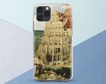 iPhone case renaissance The Tower of Babel Oil paints print iPhone case man iPhone 14 Pro iPhone 12 case iPhone 13 mini iPhone X XS Pixel 7