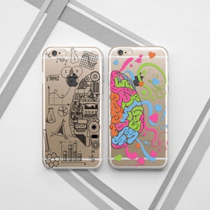 Brain iPhone case Couple Best Friend Science iPhone X Xs Max XR Double Men iPhone 8 7 6 Plus case for Samsung Galaxy s9 s8 Note 9 Pixel 2 3