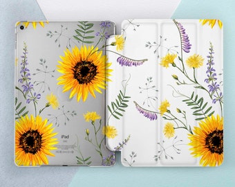 iPad sunflower Floral skin Wild flowers iPad smart case iPad case girl iPad case 12 9 Mini 5 case iPad case 10 5 iPad 2018 case iPad 9 7