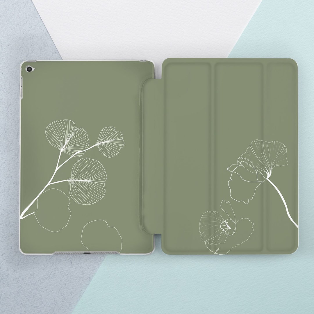 IPad Case Sage Green Oneline Art Floral Decor iPad 2021 Case iPad