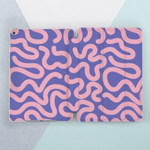 Moderd Abstract Lineart case Trendy simple iPad case purple iPad smart case iPad 10 2 9th gen iPad 11 case iPad mini 6 case iPad air 4 Flip