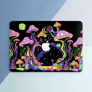 Trippy art case Macbook case black Mushrooms art case Macbook case stars Macbook case hippie Macbook Pro 16 case Air 13 2022 case Pro 13 M2