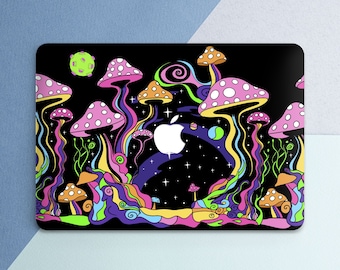 Trippy art case Macbook case black Mushrooms art case Macbook case stars Macbook case hippie Macbook Pro 16 case Air 13 2022 case Pro 13 M2