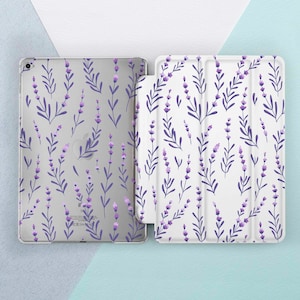 Elegant flowers Pink flower Wild flowers iPad smart case White Black Transparent Cute summer flowers Purple Violet flower Girly cover art