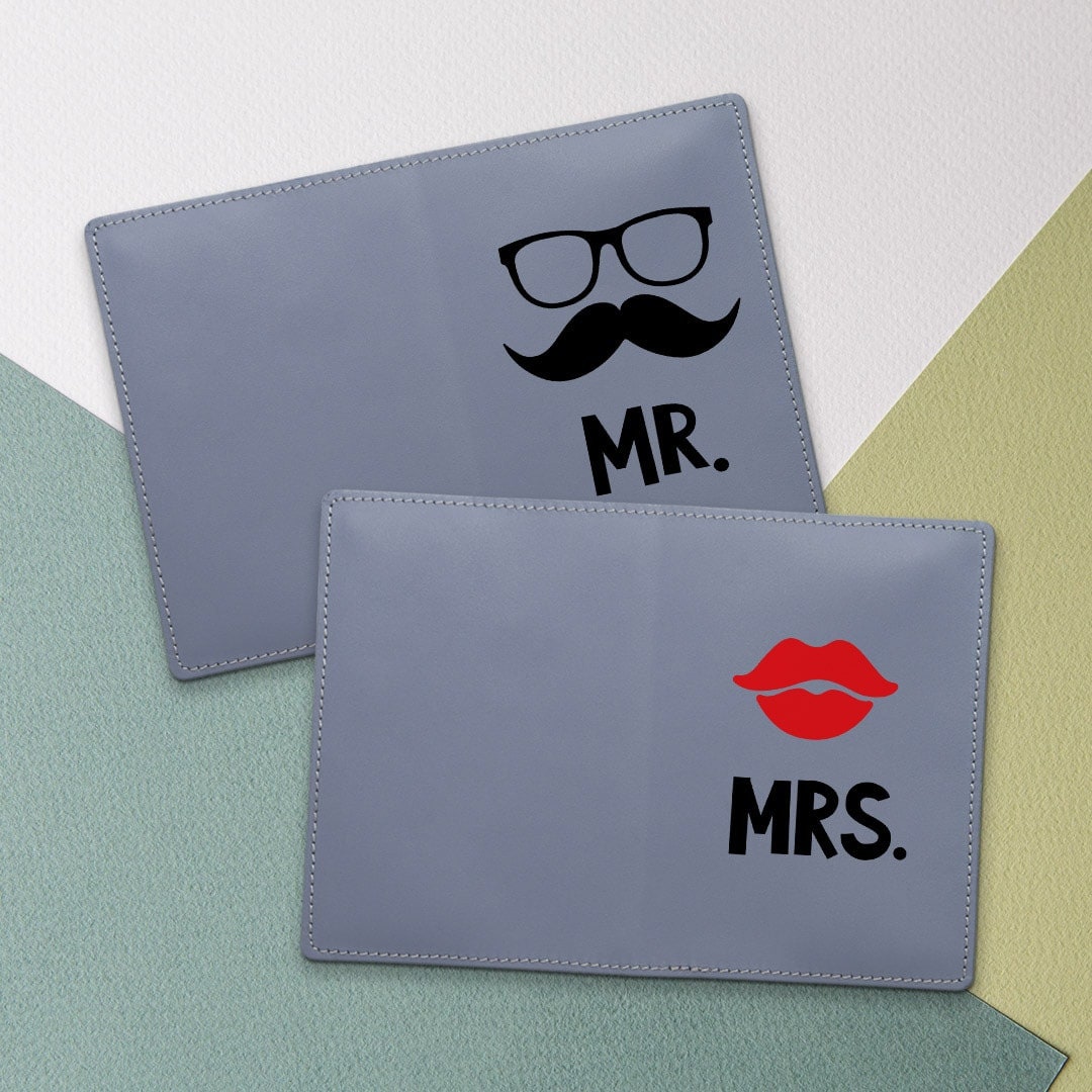 Couple Passport holder His and Hers Passport cover Mr and Mrs Etsy España