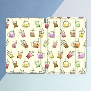 iPad case boba Bubble tea art Cute art case iPad case kawaii Girly iPad case kids Mini 7 A16 Air 13 Pro 13 11 2025 iPad 12 9 11th gen Fun