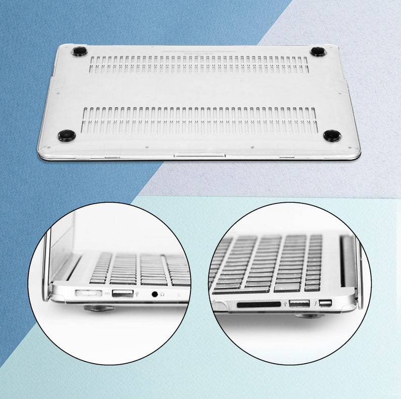 May include: A clear plastic case for a laptop computer. The case is designed to protect the laptop from scratches and bumps. The case is shown on a white surface.