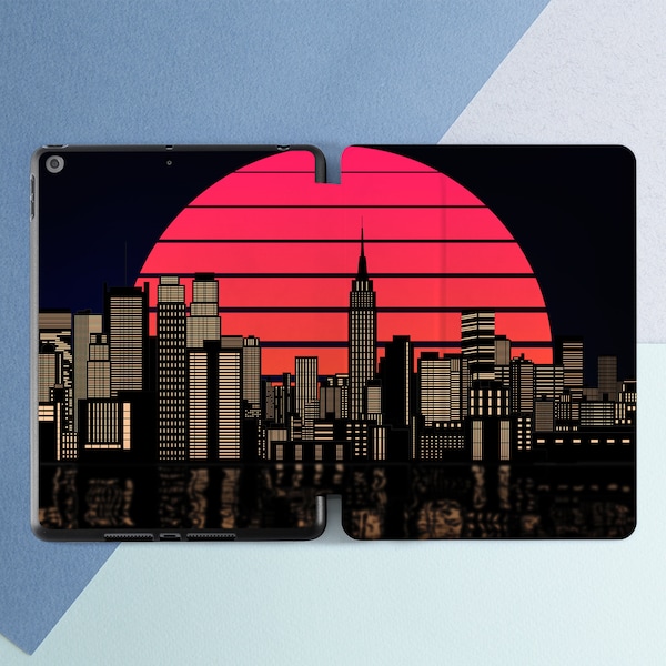 iPad case New York Retro art case iPad case sun iPad case city iPad case pencil iPad 10 2 iPad Air 4 iPad Air 3 case iPad 12 9 2020 90s art