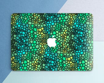 Macbook case lizard Green Teal animal print Hard plastic case Aesthetic Fashion Chameleon skin print Tropical fish Pro 14 16 Air 15 13 Neo