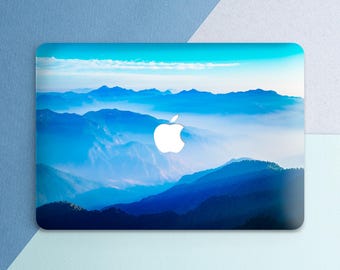 Aesthetic mountain Macbook blue case Nature cover Macbook case sky Inspirational print Macbook M5 M4 Neo Air 13 2026 Pro 14 Pro 16 M5 Air 15