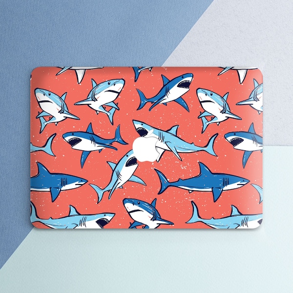 Macbook case shark Macbook red case Macbook case fish Macbook M1 air Macbook case hard Macbook 16 inch case Air 13 2018 Macbook Pro 14 Blue