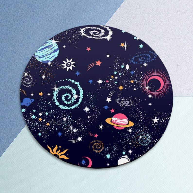 Space Mouse pad Stars Mouse pad Cute Mouse pad Round Mousepad Colorful Planets Mouse pad Square Mouse pad Office Decor Mouse mat Office Gift