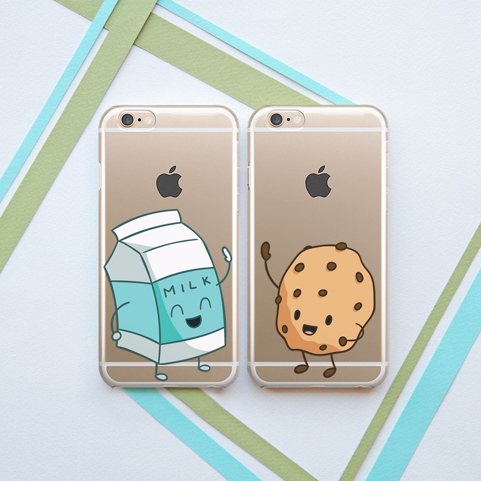 Best friends case Mink and cookie Funny cartoon art case Phone case food His and hers Matching cases Double phone cases Kawaii art case Fun