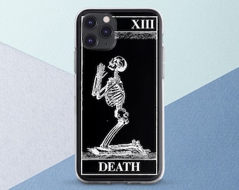 IPhone Case Skeleton Phone Black Case Tarot Card Skull Occult