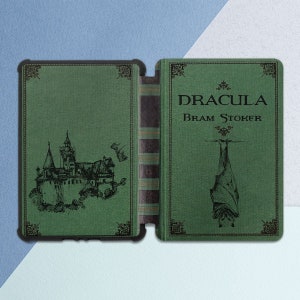 Kindle case Dracula Green book print Kindle case castle Gothic literature book paperwhite 2021 case kindle case 2019 Paperwhite 2021 case