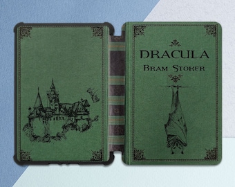 Kindle case Dracula Green book print Kindle case castle Gothic literature book paperwhite 2021 case kindle case 2019 Paperwhite 2021 case