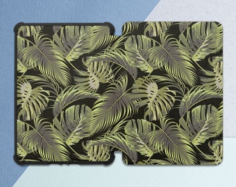 Tropical green leaves Kindle case floral Botanical art case Kindle case plants Kindle Paperwhite 4 Summer leaf art All-new Kindle Paperwhite