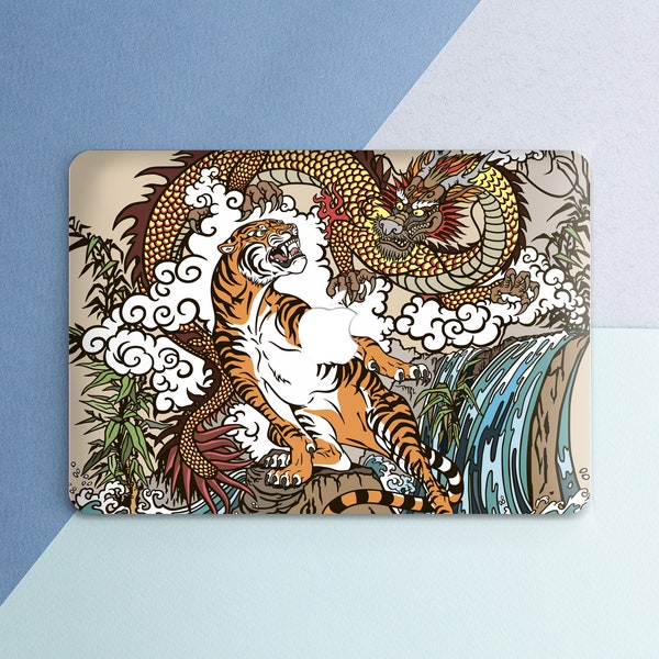 Chinese dragon art Case with tiger Air 13 2018 Macbook Pro 16 Macbook 2020 case Macbook hard case Case for him Macbook Pro 15 A2179 A2337