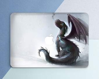 Macbook case dragon Cute kawaii animal Light gray case Mythical animal Macbook Macbook hard Air 13 M5 M4 Pro 14 Pro 16 13 15 Neo Air 15 2026