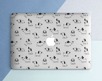 Macbook case dogs Macbook clear case Simple art case Cute Kawaii animals Dog lover gift Macbook M5 M4 M3 Air 15 Air 13 Pro 14 Pro 16 Pro 13