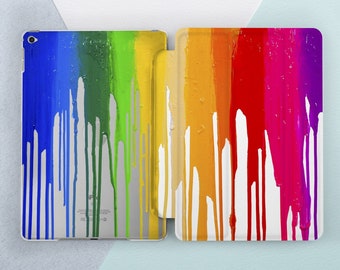 Paint iPad case Art Abstract Painting Paint Colorful Watercolor Simple iPad case stand Mini 7 A16 Pro 13 Air 13 11th gen A16 10 9 10 2 12 9