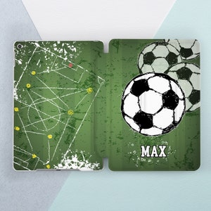 iPad case boy Personalized case Football fan gift iPad Sport Green Field print iPad case ball Custom name cover iPad case girls Case kids