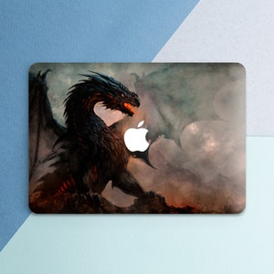 Fantasy animal Macbook case dragon Mystical art case Macbook case reptile Red Gray art Macbook hard case Magic animal art Gift friends Man
